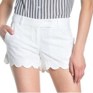 J Crew white‎ shorts scalloped bottom size 8